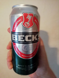 Can of Becks beer